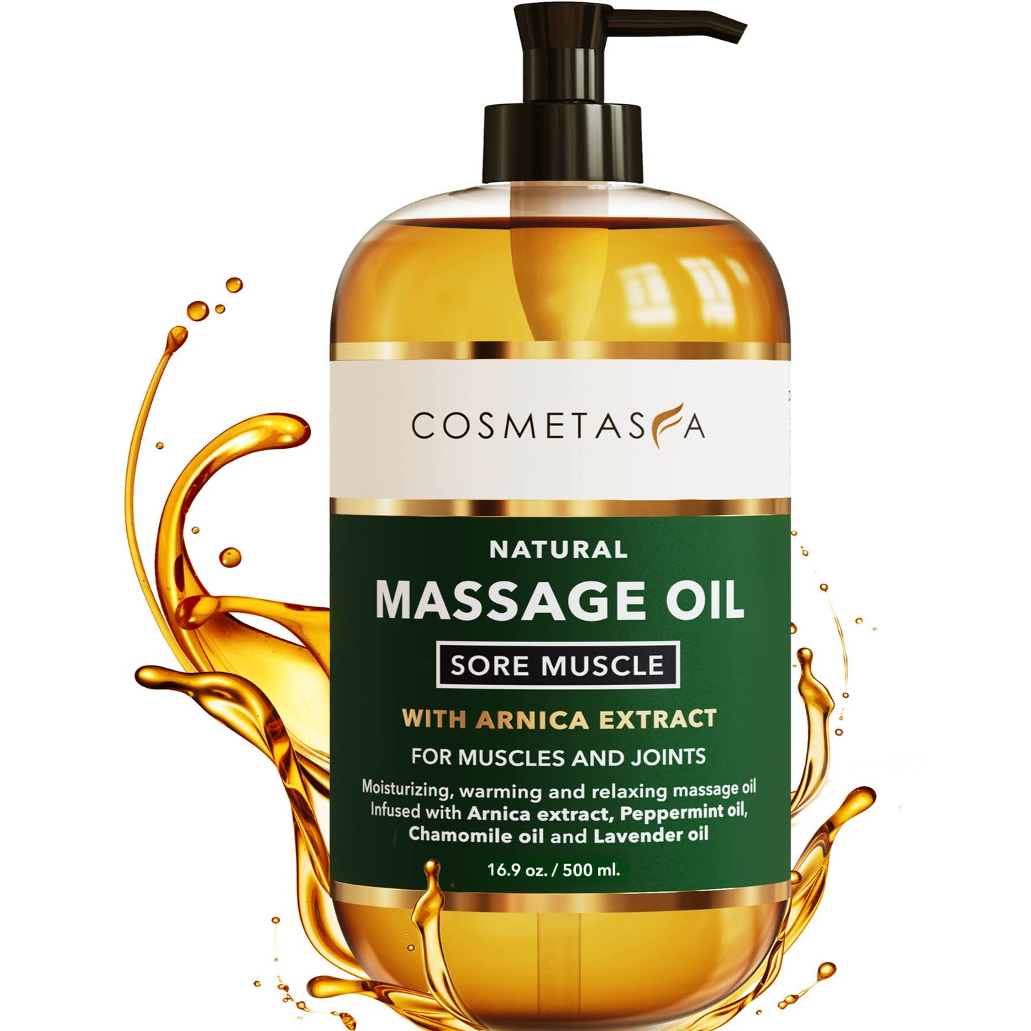 Cosmetasa Sore Muscle Massage Oil with Deep Tissue Massager