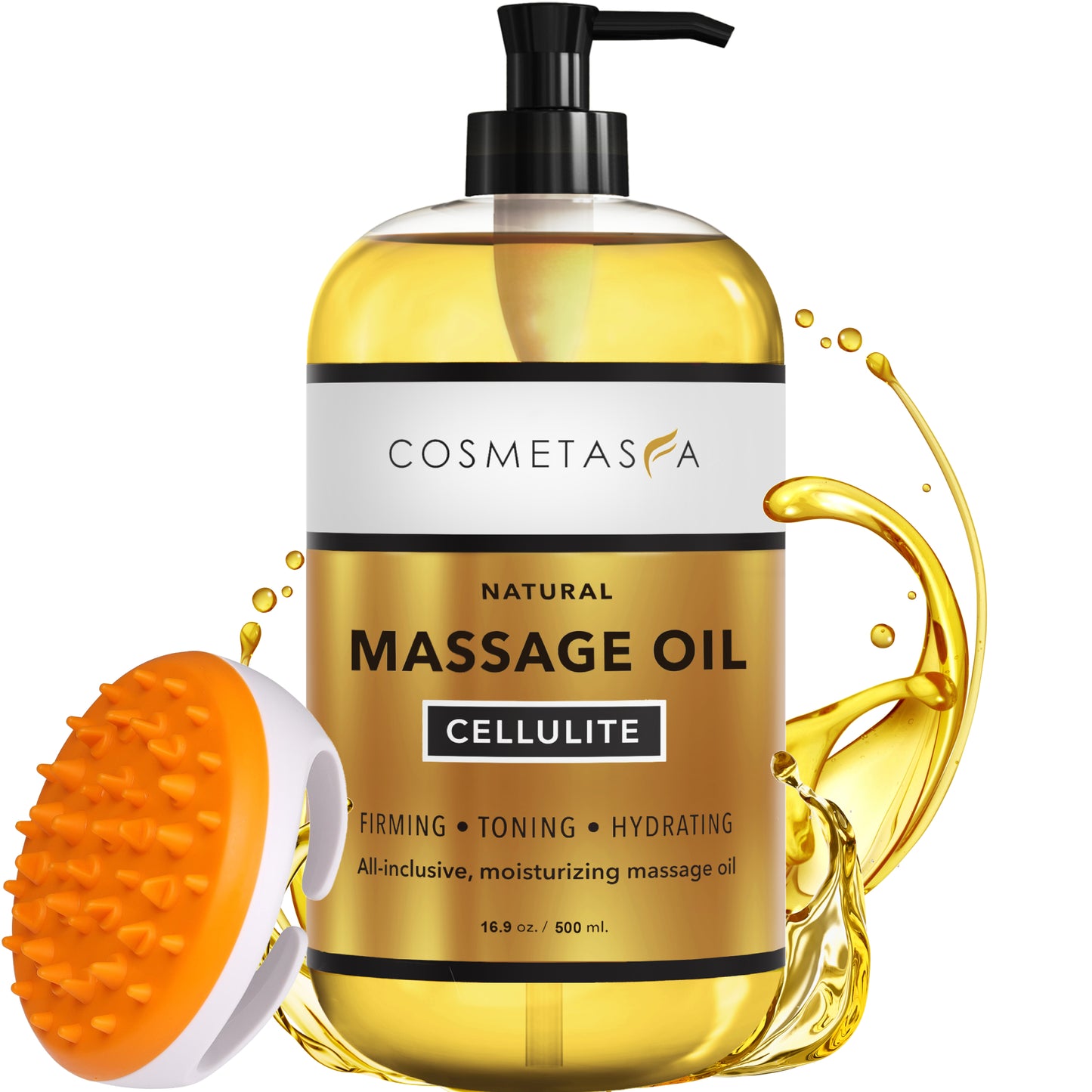 Anti Cellulite Massage Oil with Massager Mitt