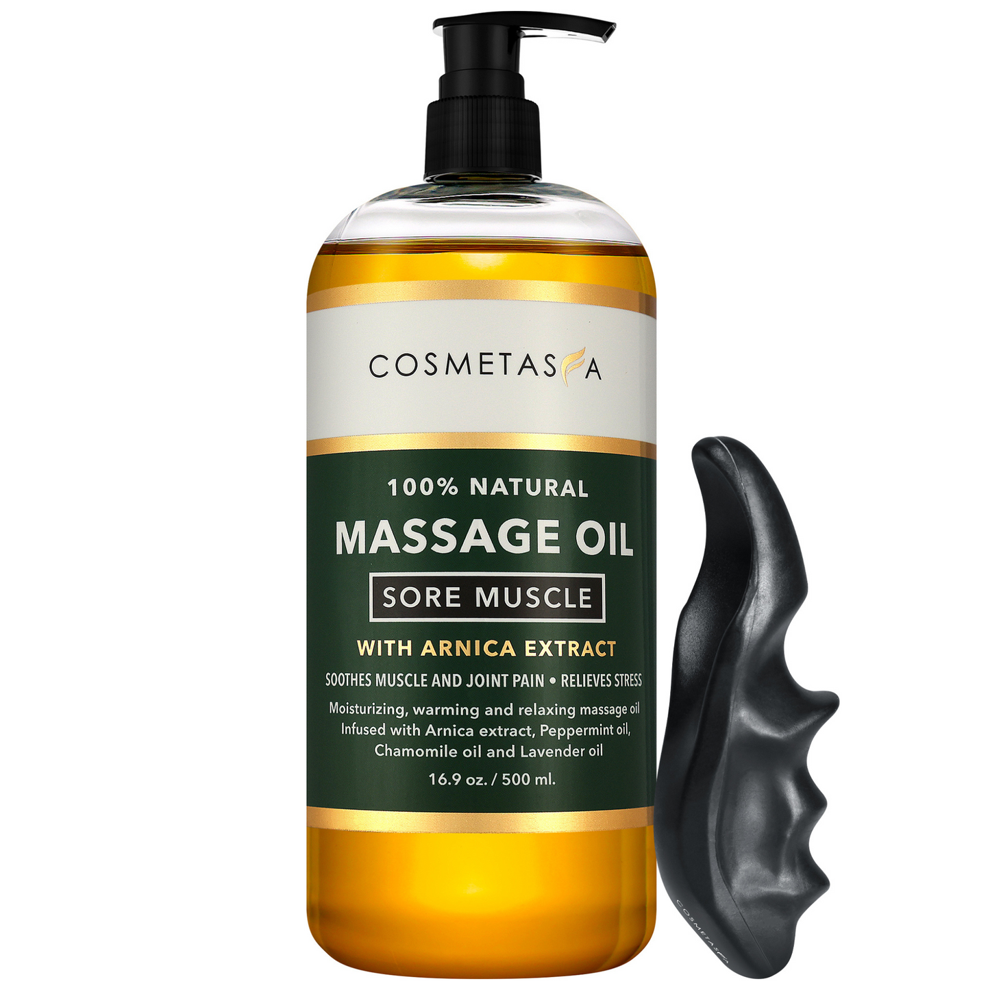 Cosmetasa Sore Muscle Massage Oil with Deep Tissue Massager